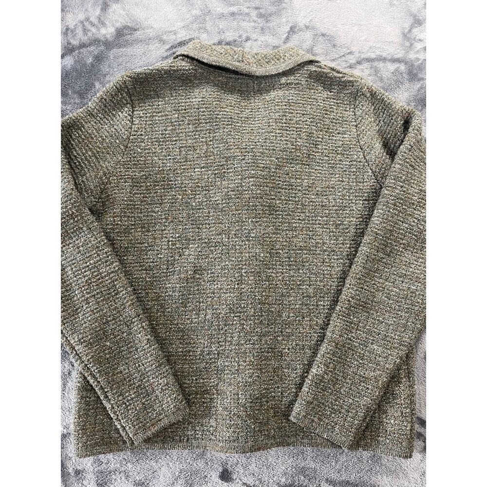 Vintage 100% Wool Tweed Cardigan Sweater Cropped Womens Large - Picture 6 of 9